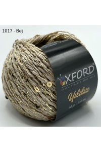 Купить пряжу Oxford  Yildiz Бавовна з паєтками  цвет 1017 беж - интернет магазин МелОптЯрн