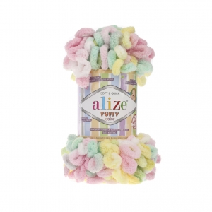Купить пряжу ALIZE Puffy color цвет 5862 - интернет магазин МелОптЯрн