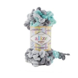 Купить пряжу ALIZE Puffy color цвет 6076 - интернет магазин МелОптЯрн